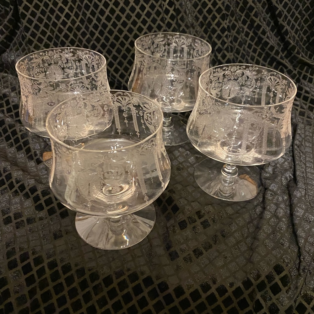 Chantilly by Cambridge hand blown glasses